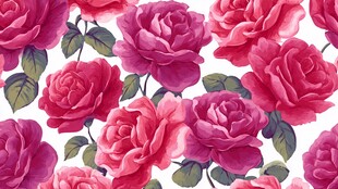 水彩玫瑰花卉图案背景