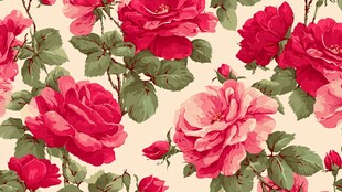 复古风玫瑰花卉图案