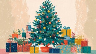 圣诞树下的缤纷礼物