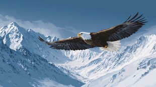 翱翔雪山间的雄鹰