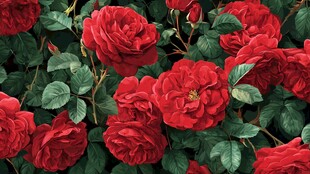 热烈绽放的艳丽红玫瑰