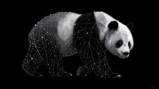 科技感熊猫形象艺术图