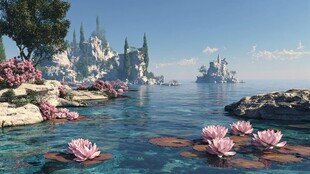 梦幻海岛湖畔的绝美风光