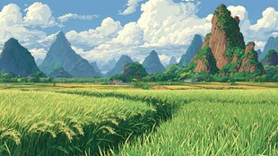 田园山水间的诗意风光