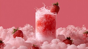 草莓冰饮 甜蜜冰爽的诱惑
