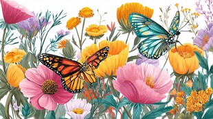 蝶舞花丛间的缤纷美景