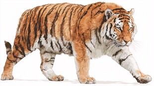 漫步的斑斓猛虎