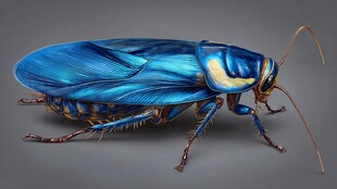 梦幻蓝色蟑螂艺术图像