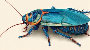 梦幻蓝色花纹奇异蟑螂