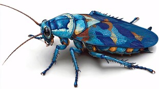 梦幻蓝色花纹蟑螂震撼亮相
