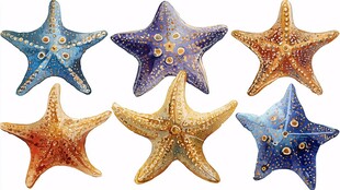 多彩海星插画