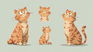 可爱橘猫多姿态展示