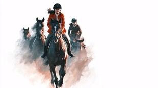 骑手策马奔腾艺术画面