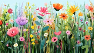 缤纷花海绽放春日浪漫