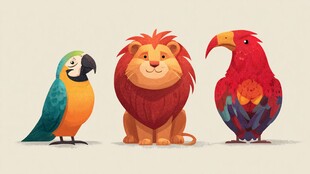 可爱动物伙伴齐聚一堂