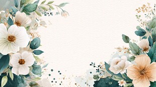 花卉边框插画 清新自然风