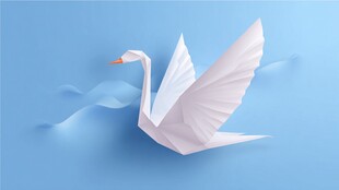 纸艺天鹅展翅飞翔