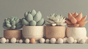 多彩多肉盆栽 简约小景