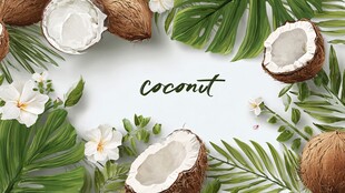 椰香四溢的热带风情画面