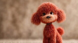 可爱红毛玩偶小狗