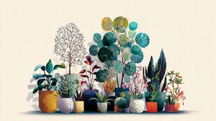 多彩盆栽组合装点生活空间