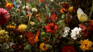 蝶舞花丛间 绚烂自然景