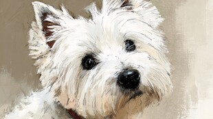 可爱西高地白梗犬肖像