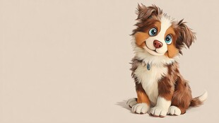 可爱三色小狗萌趣肖像