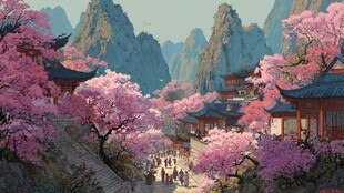 春日古风桃源胜景