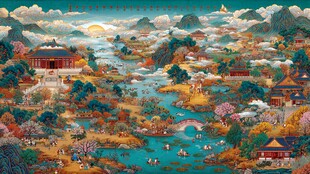 古代繁华山水园林盛景