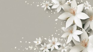 白色花卉装饰背景图