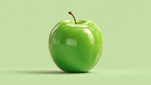青苹果静物特写