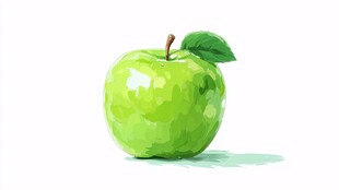 青苹果水彩画