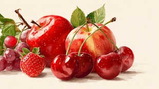 缤纷红果组合 清新诱人