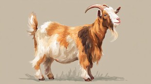 彩绘山羊 独特毛色与角型