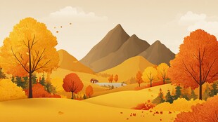 秋日山林美景图