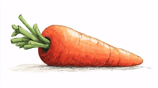 一根鲜美的橙色胡萝卜