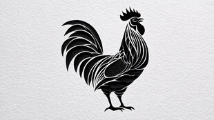黑色雄鸡图案