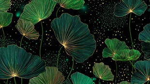 梦幻银杏叶星空背景图案