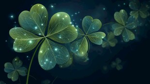梦幻发光三叶草奇幻景象