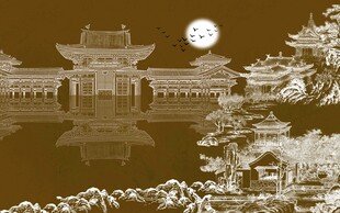 古典园林月夜美景